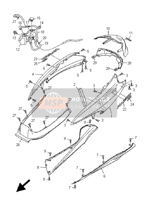 5RU2171M01P7, Mole, Side Cover 2, Yamaha, 0